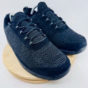 Orthofeet Lava Knit Sneakers Mens 8.5 Black Hands Free No Tie Shoes comfort